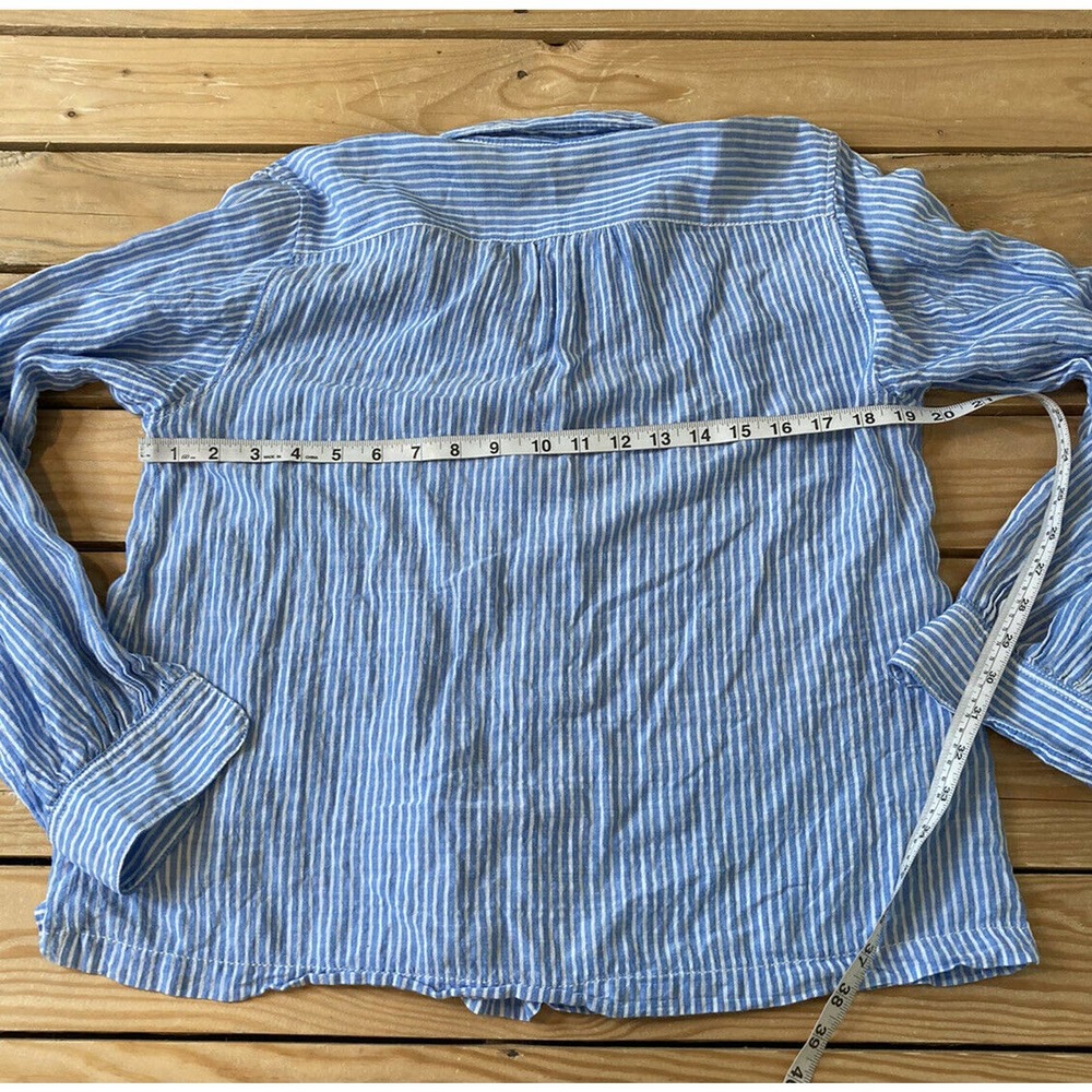 Max Studio Striped Lightweight Half Button Shirt M - image 6